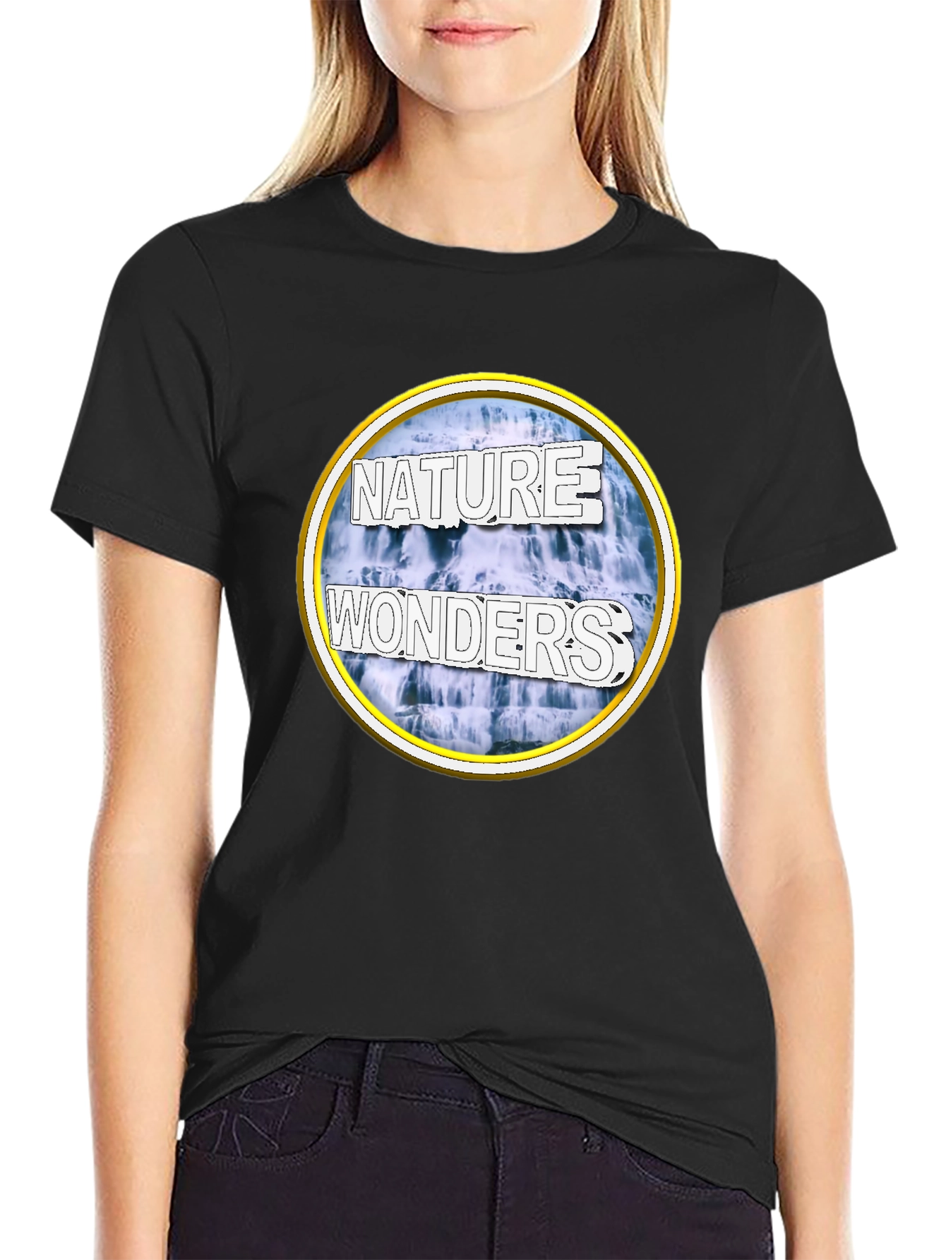 Nature Wonders Graphic Tee - Black Short Sleeve Shirt