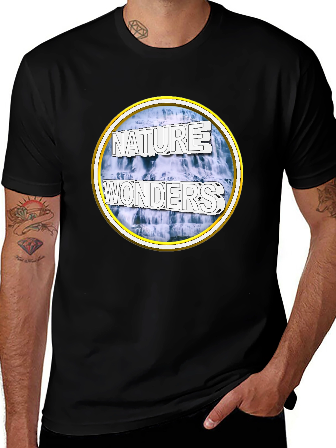 Nature Wonders Graphic Tee - Black Short Sleeve Shirt