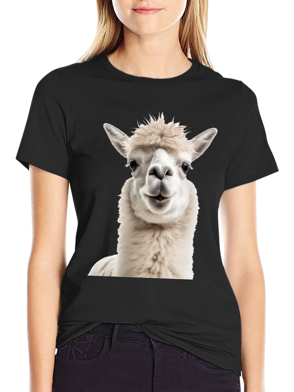 Alpaca Graphic Tee - Soft & Stylish Black T-Shirt
