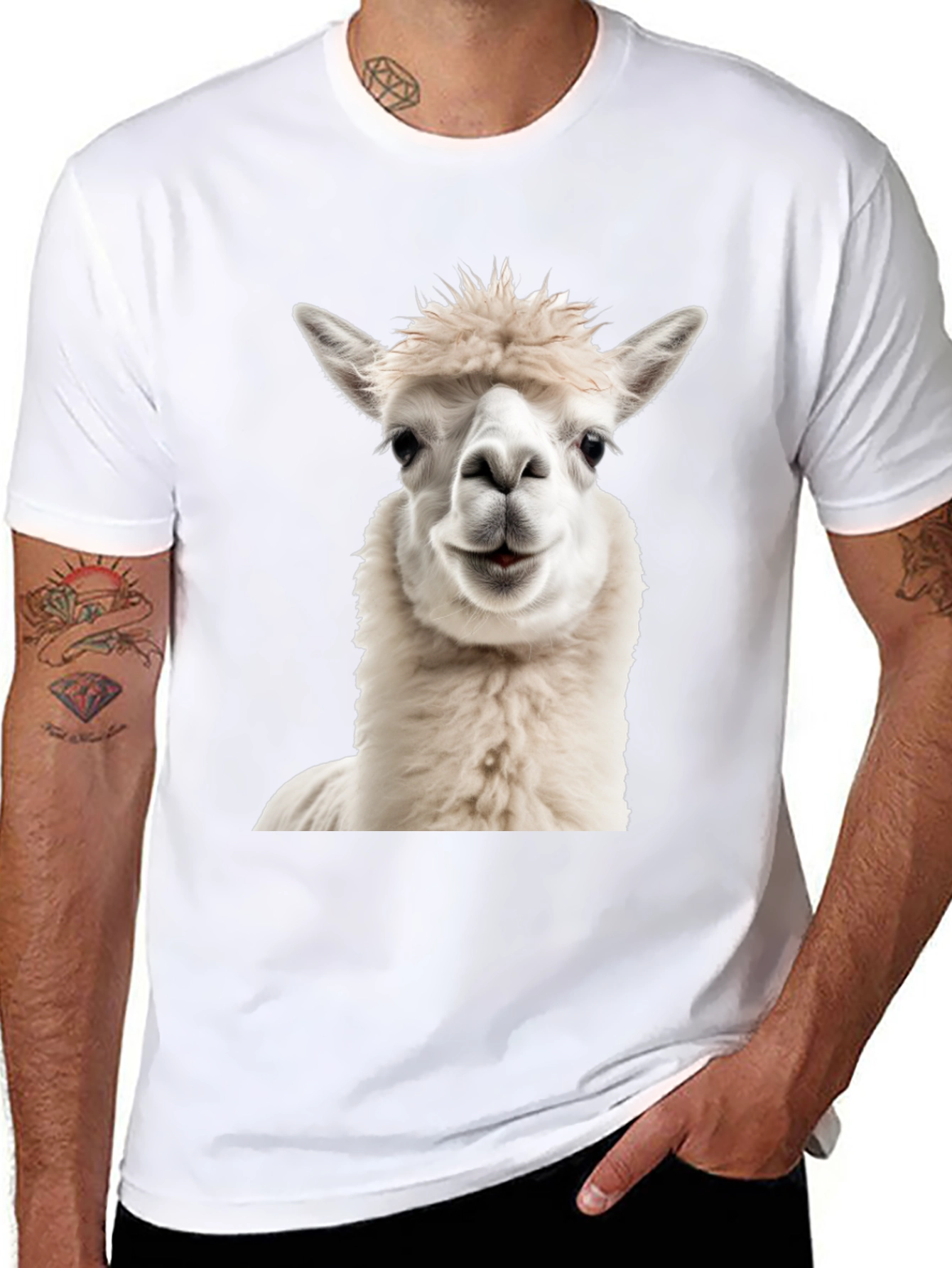 Alpaca Graphic Tee - Soft & Stylish Black T-Shirt