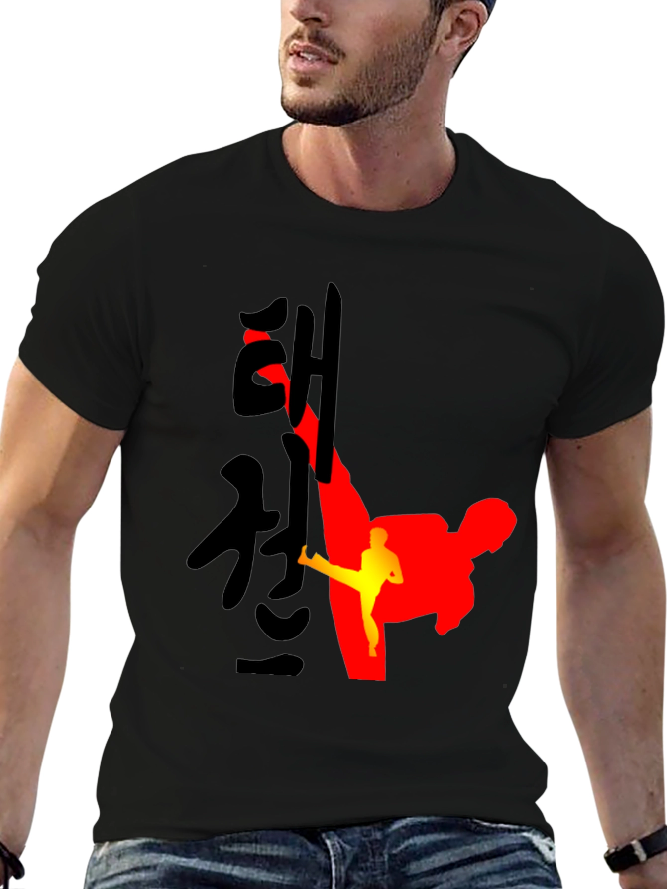 Taekwondo Silhouette Graphic Tee - Martial Arts Shirt