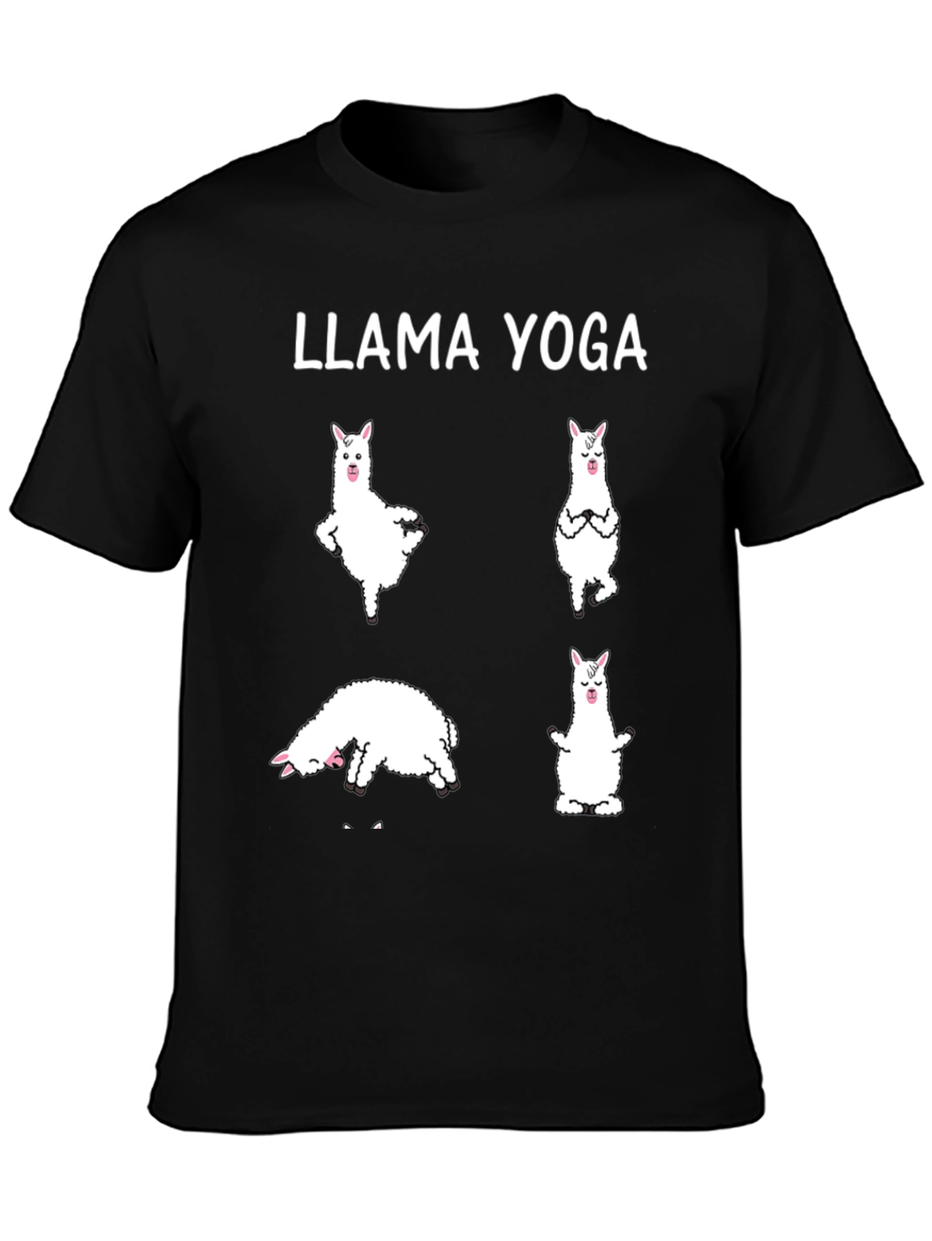 Llama Yoga Black Graphic T-Shirt