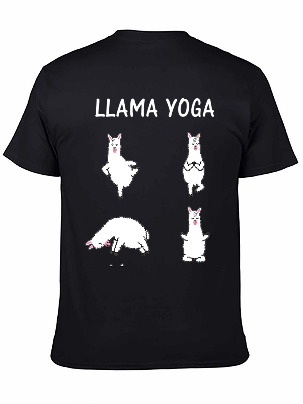 Llama Yoga Black Graphic T-Shirt