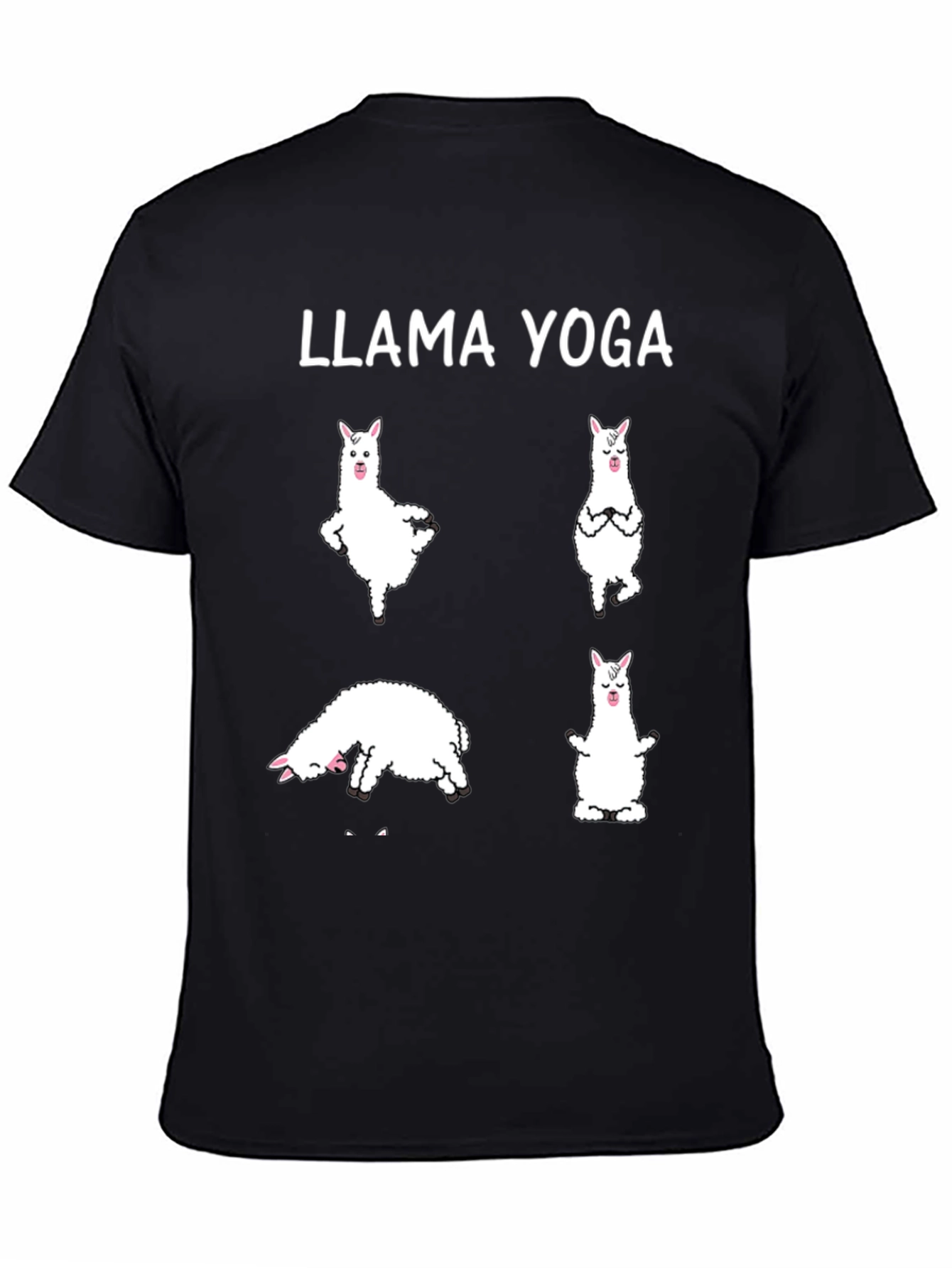 Llama Yoga Black Graphic T-Shirt