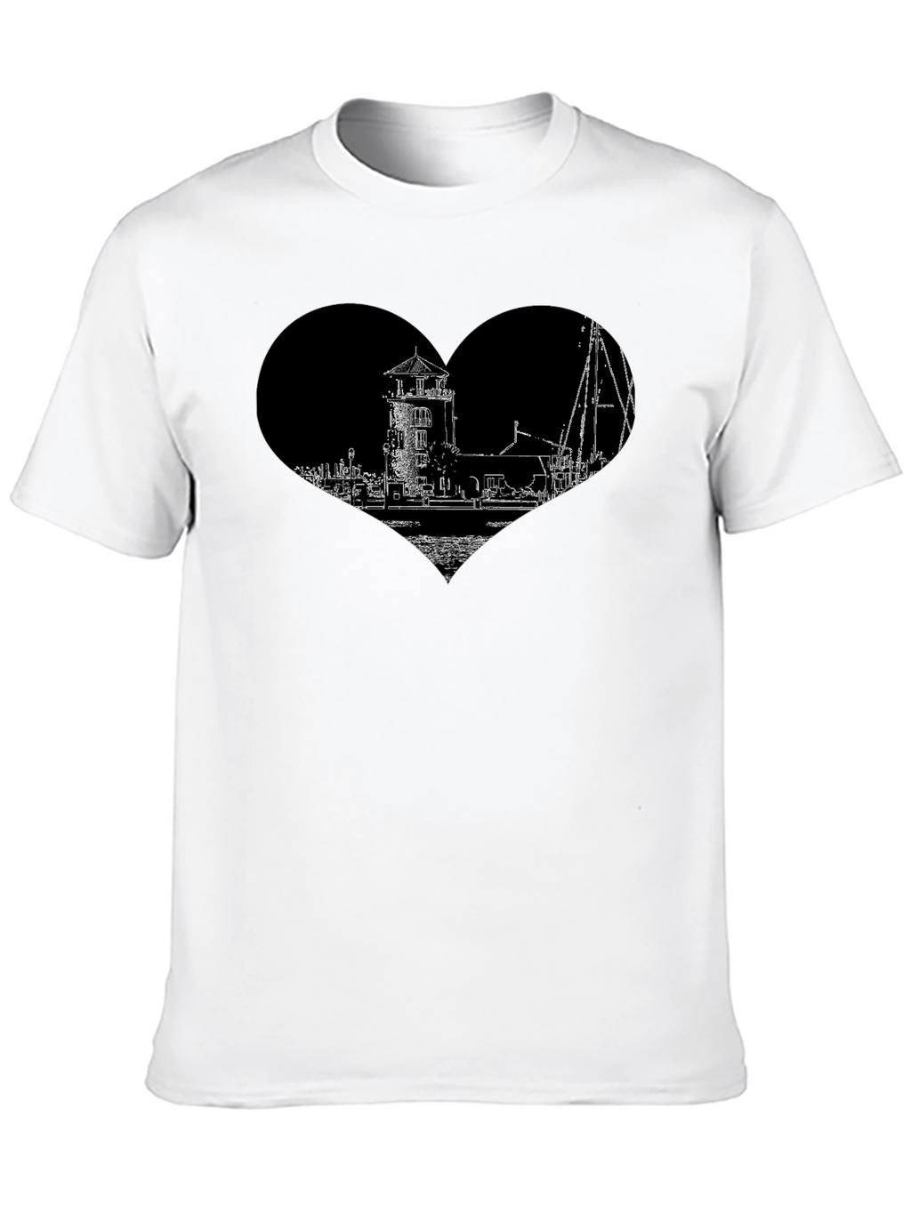 Lighthouse Heart Graphic Tee - Black
