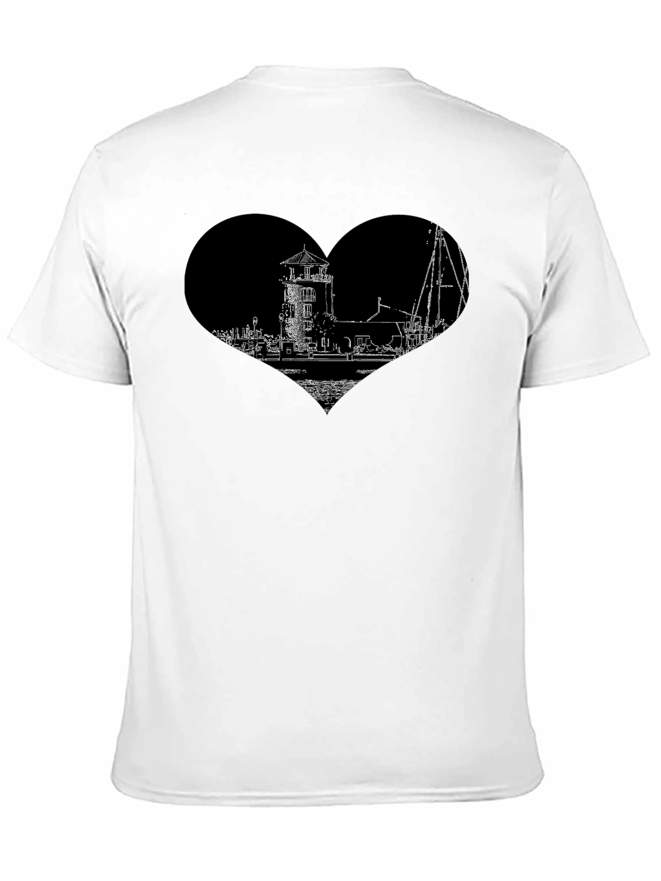 Lighthouse Heart Graphic Tee - Black