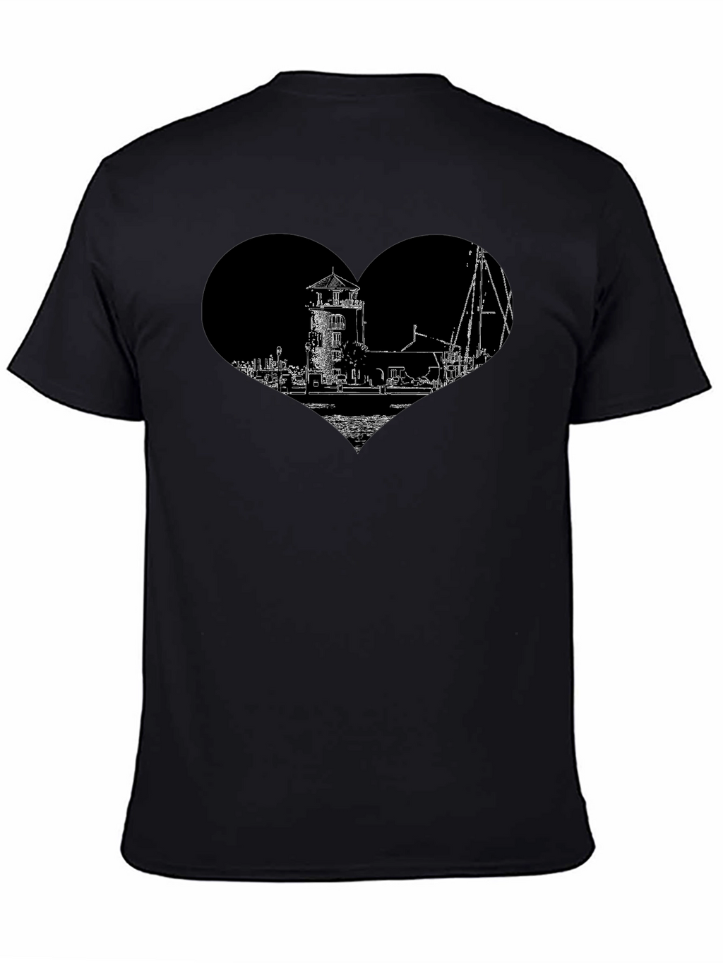 Lighthouse Heart Graphic Tee - Black