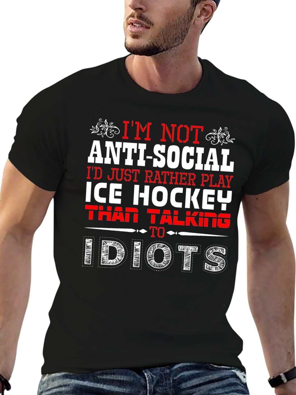 Ice Hockey Anti-Social T-Shirt