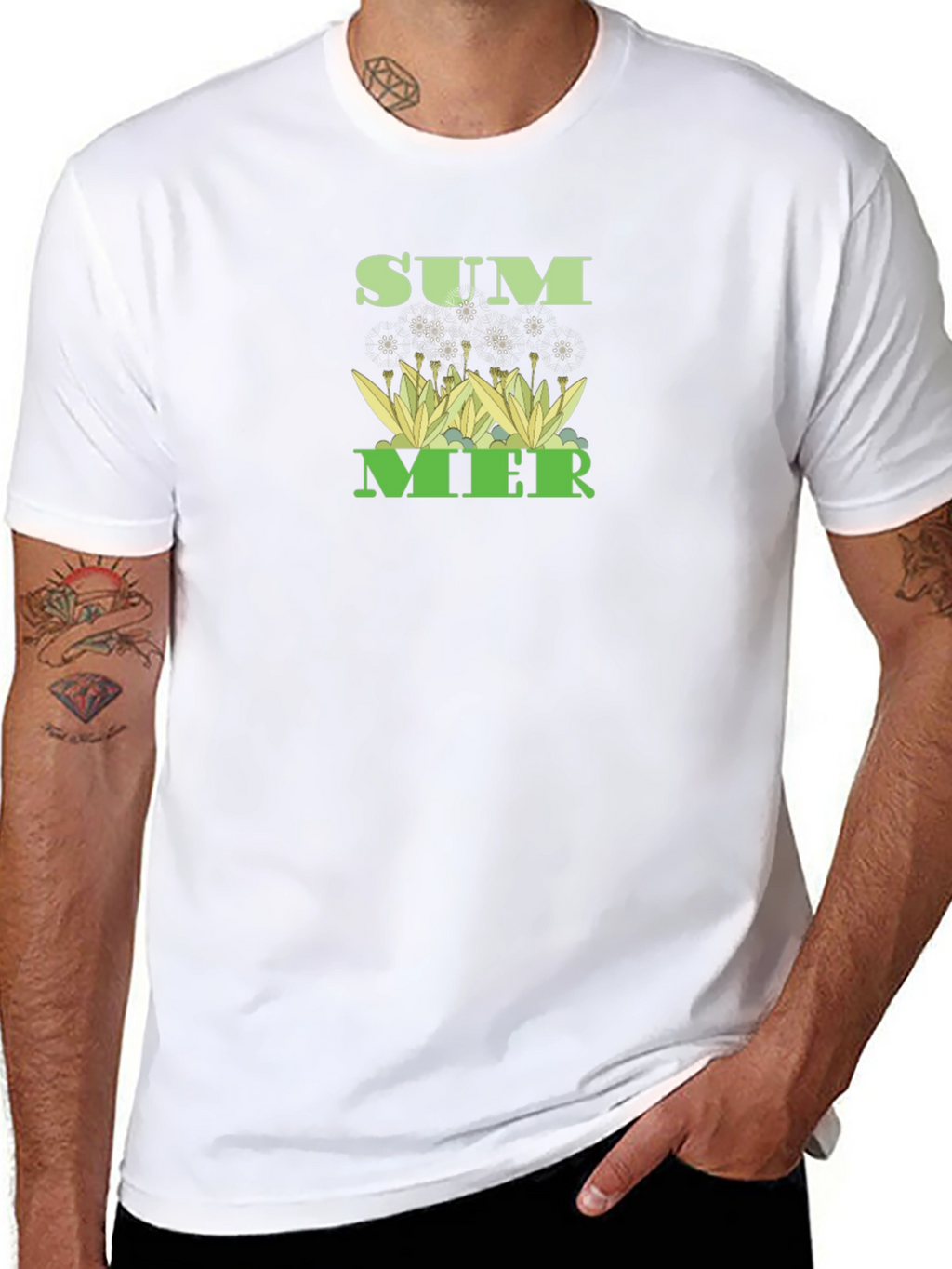 Summer Graphic Tee - Black Cotton T-Shirt