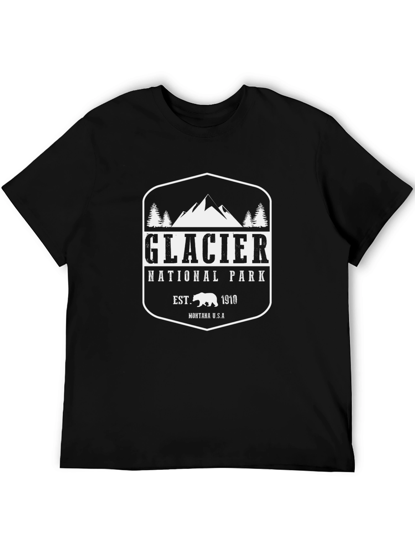 Glacier National Park Black T-Shirt