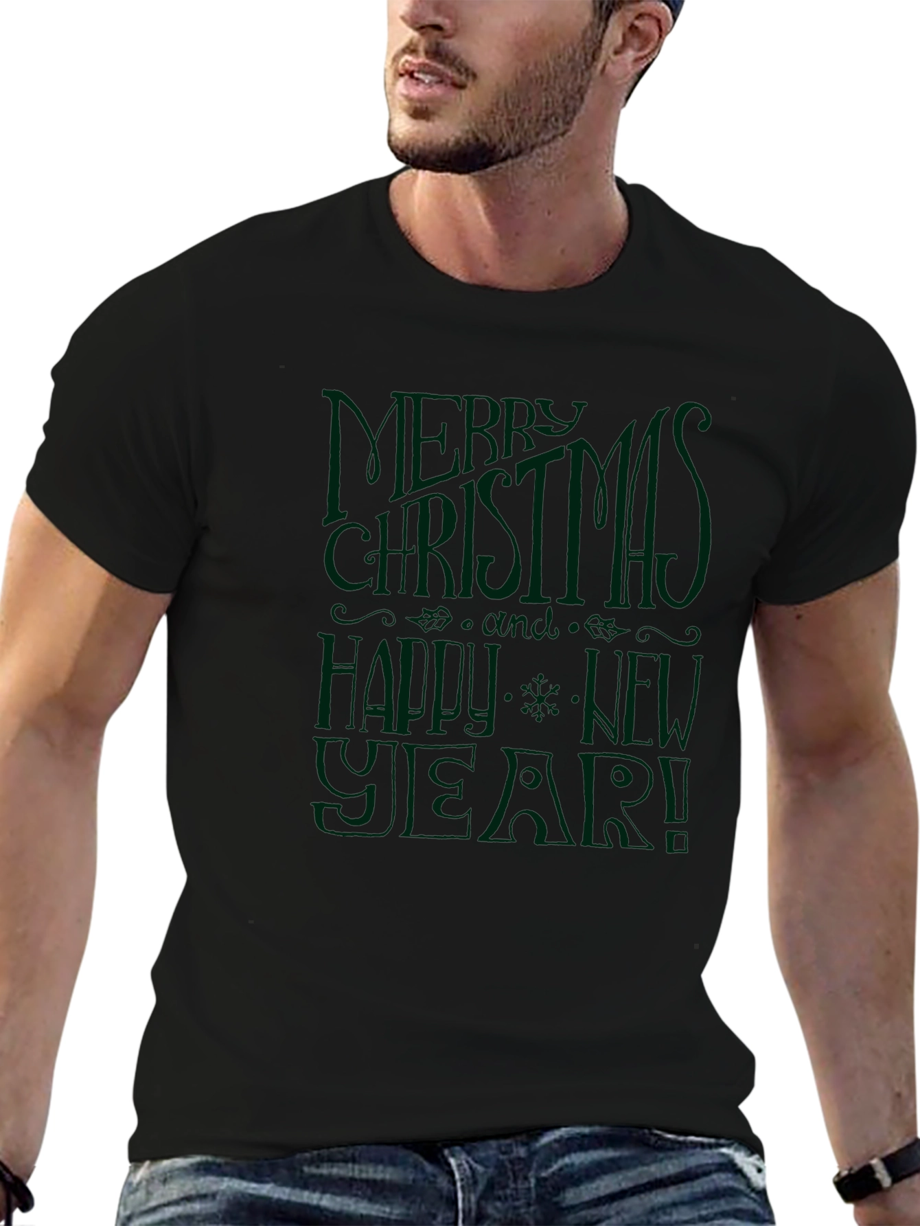 Festive Merry Christmas & Happy New Year Graphic Tee