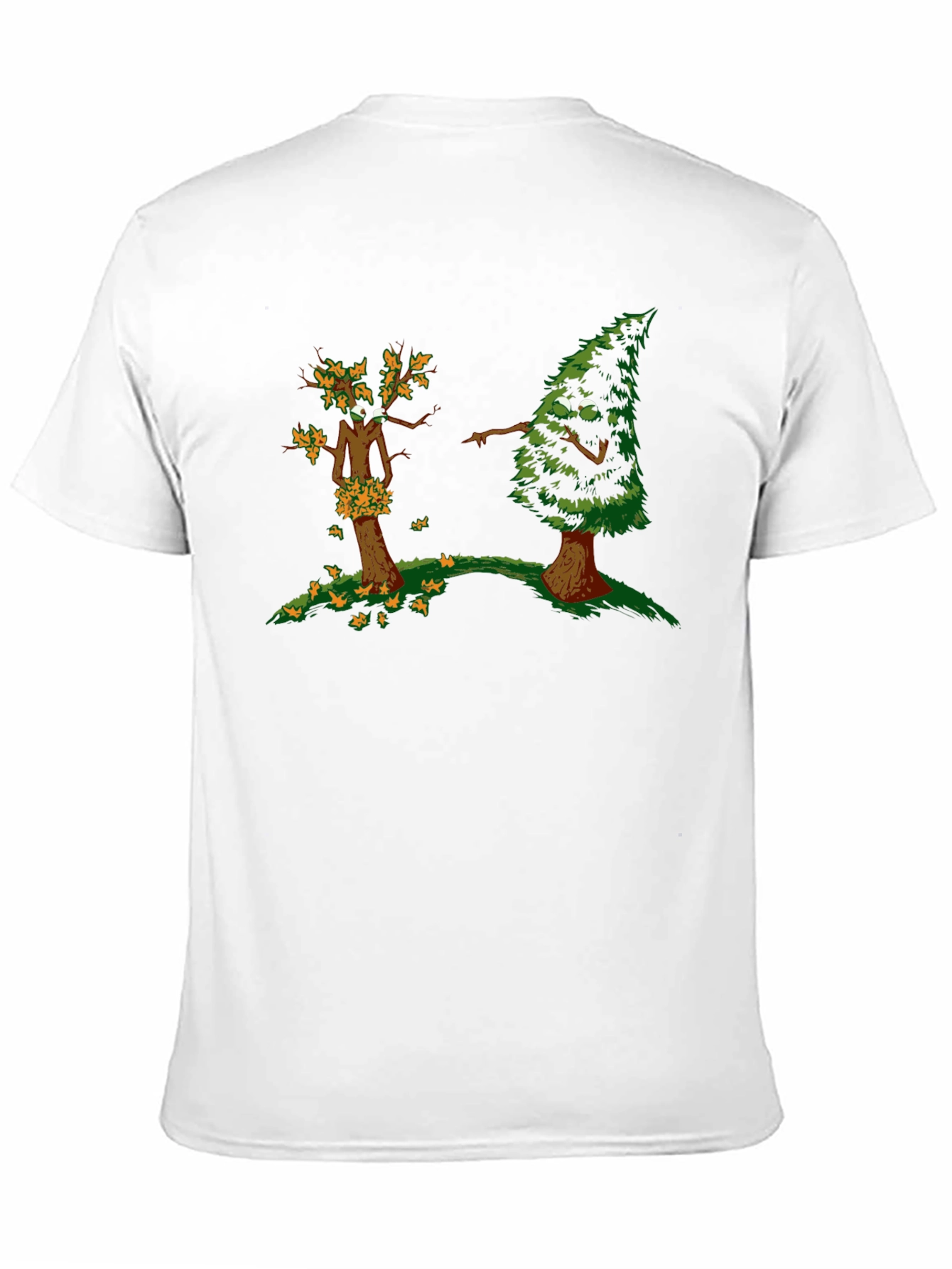 Funny Tree Cartoon Black T-Shirt