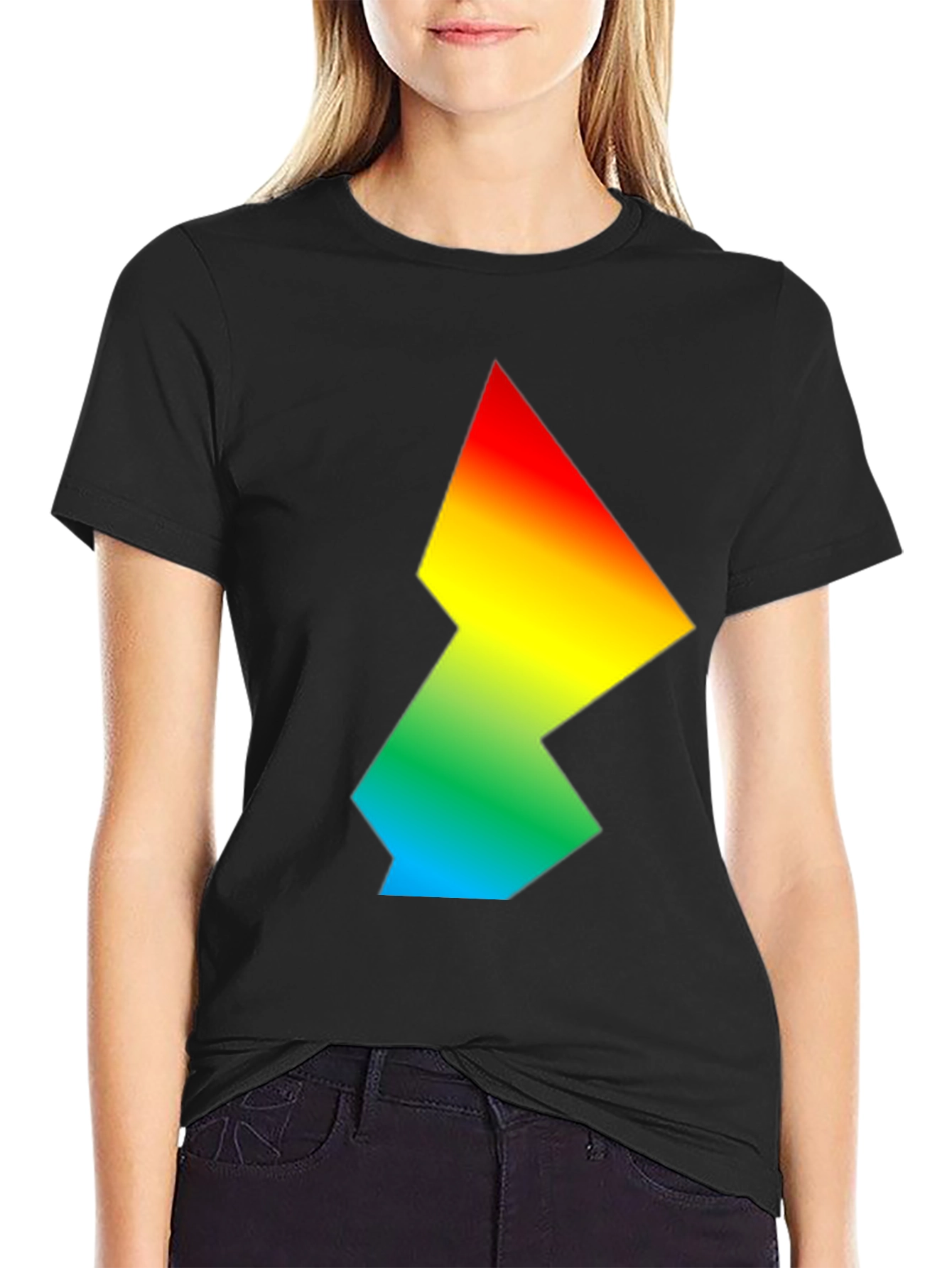 Rainbow Gradient Geometric Graphic Tee