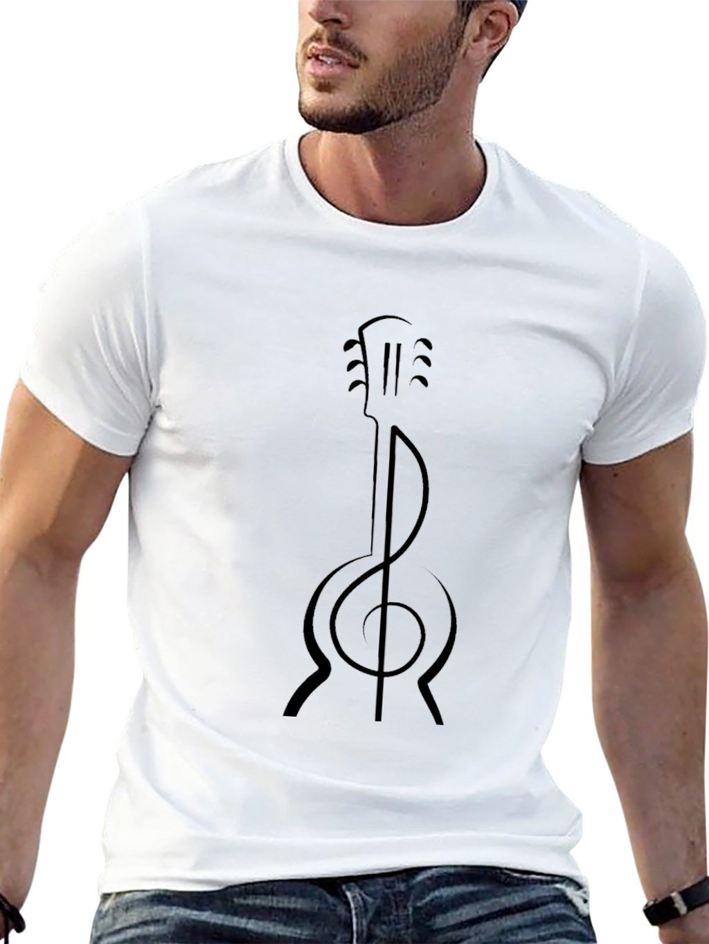 Guitar Clef Graphic Tee - Music Lover Shirt