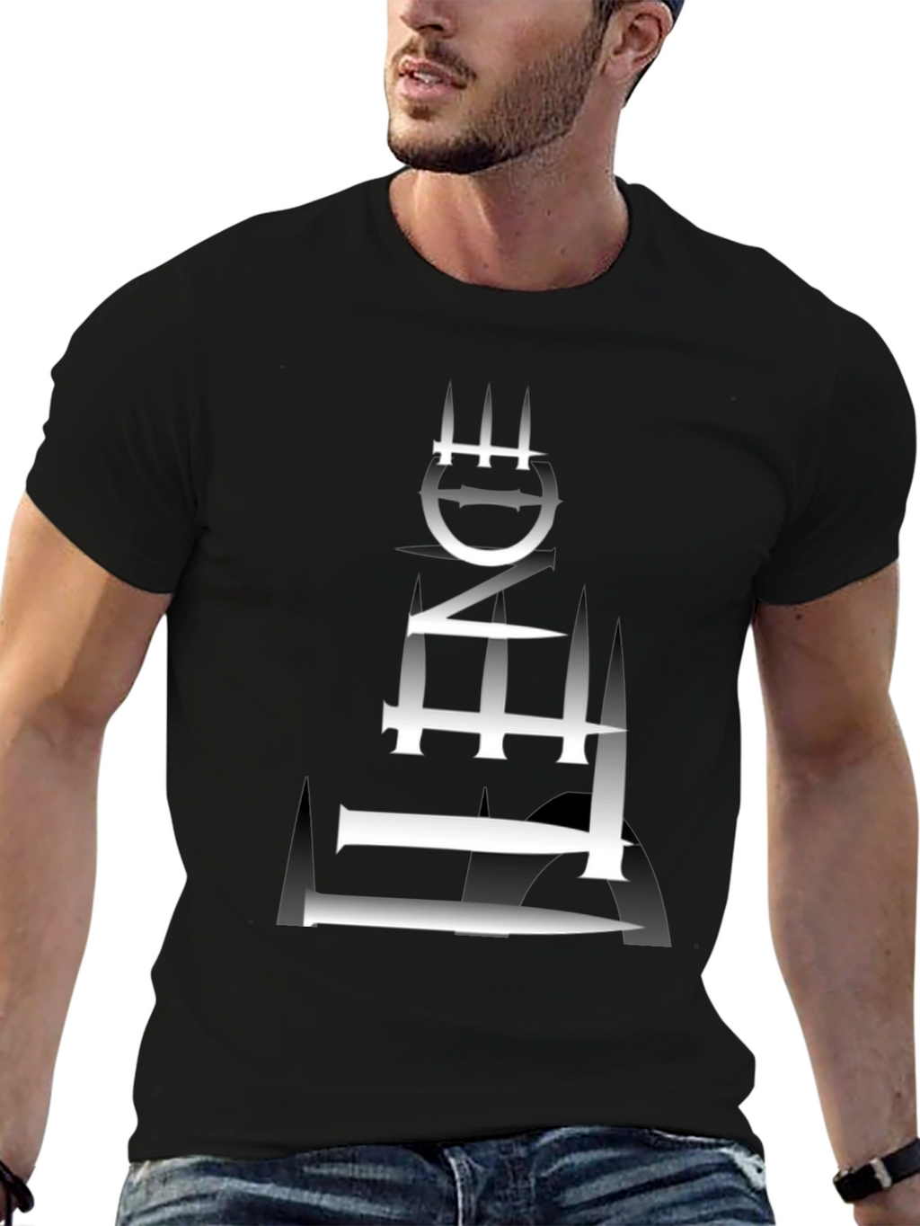 Edgy Graphic Tee - Abstract Tower Design
