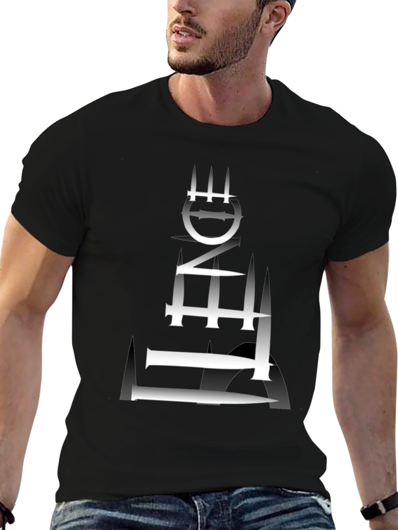 Edgy Graphic Tee - Abstract Tower Design