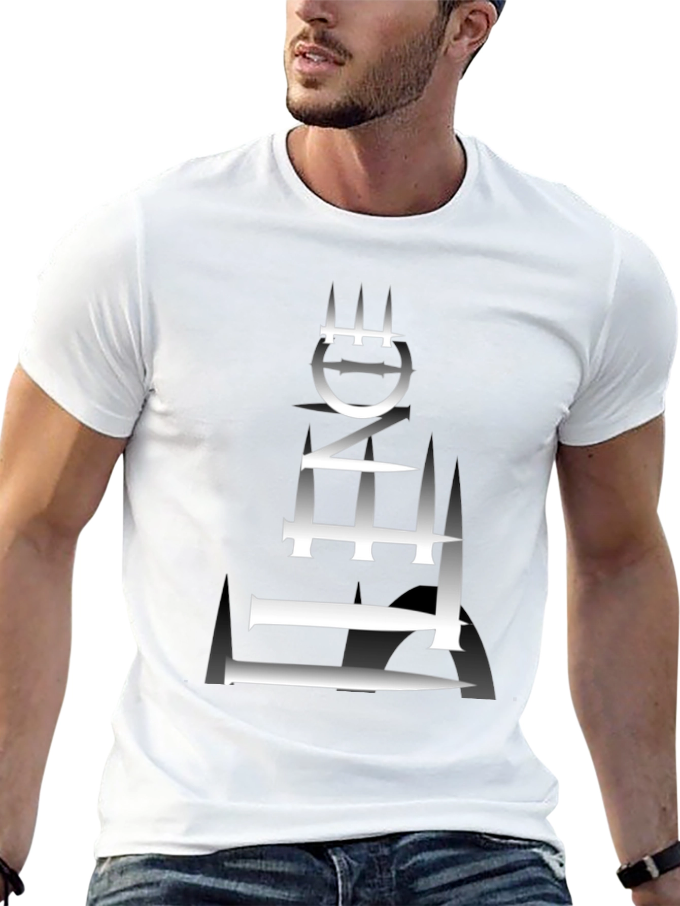 Edgy Graphic Tee - Abstract Tower Design