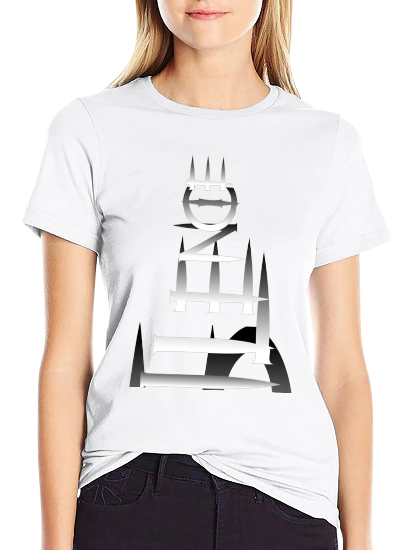 Edgy Graphic Tee - Abstract Tower Design