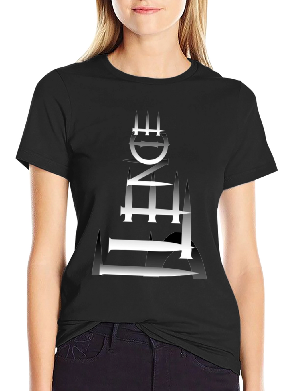 Edgy Graphic Tee - Abstract Tower Design