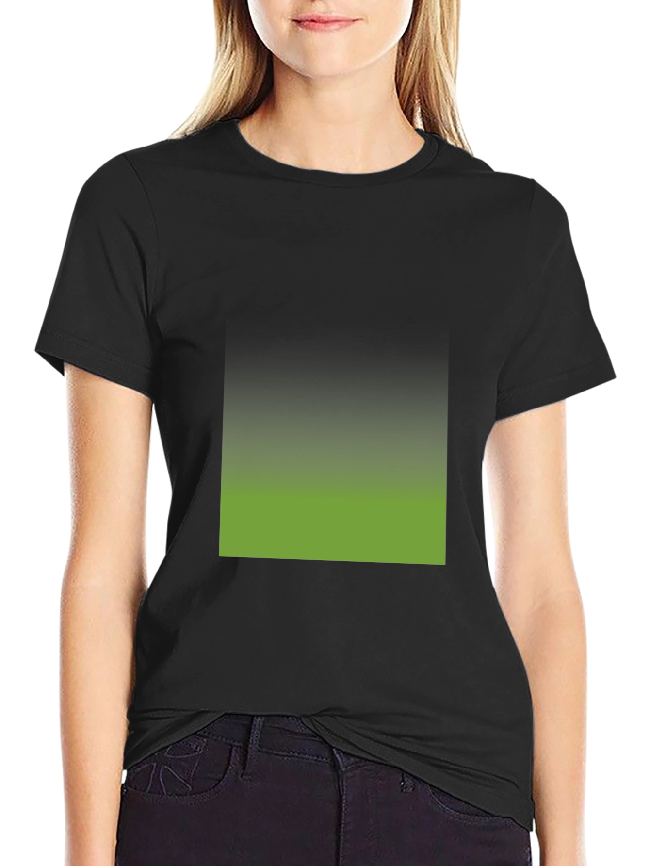 Black T-Shirt with Gradient Square Design
