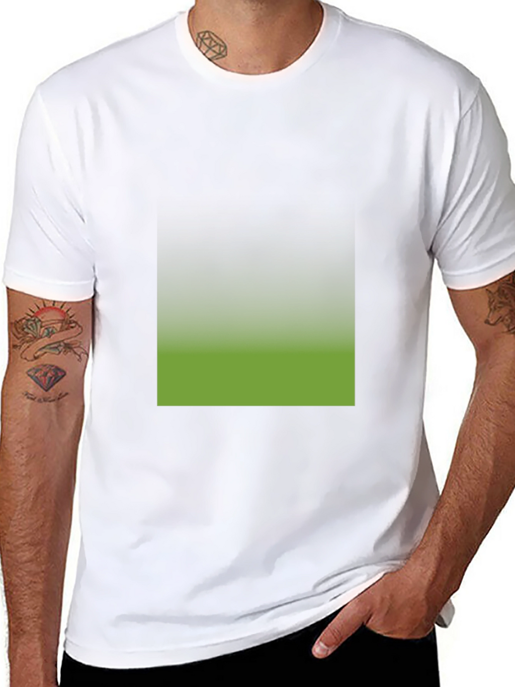 Black T-Shirt with Gradient Square Design
