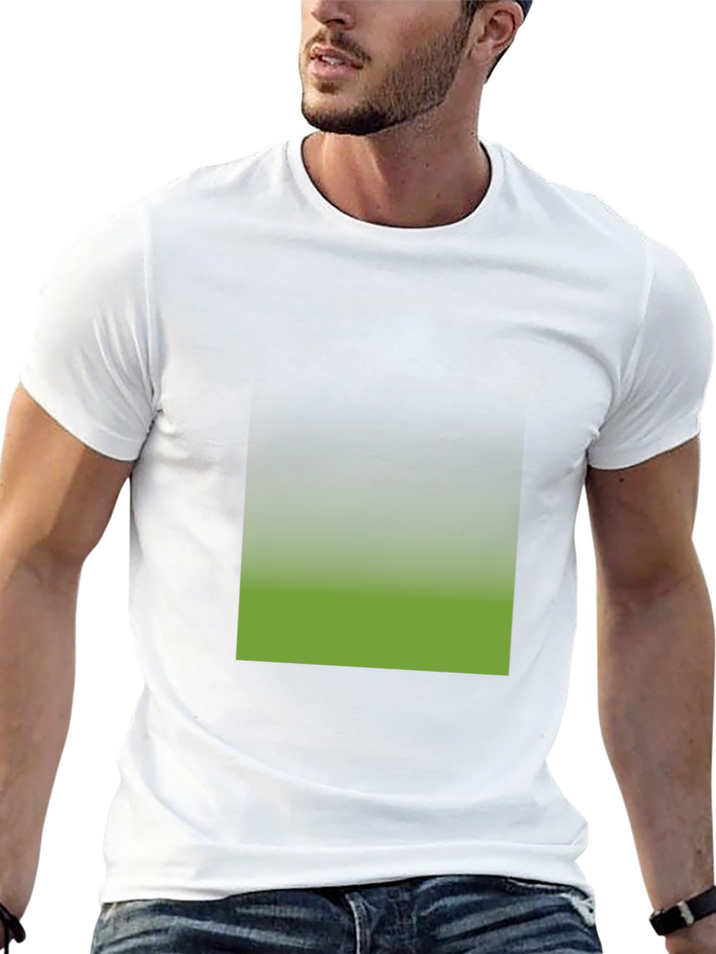 Black T-Shirt with Gradient Square Design