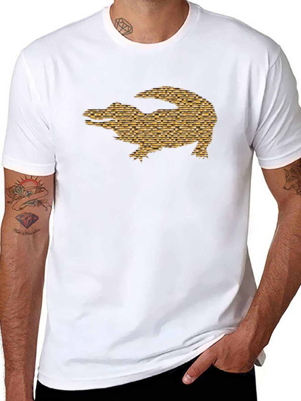 Alligator Brick Tee - Modern Graphic Print