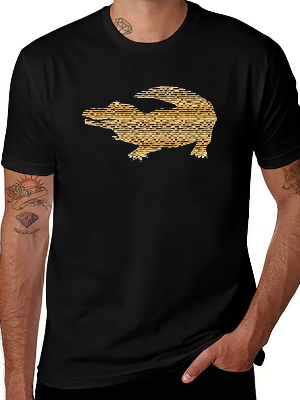 Alligator Brick Tee - Modern Graphic Print