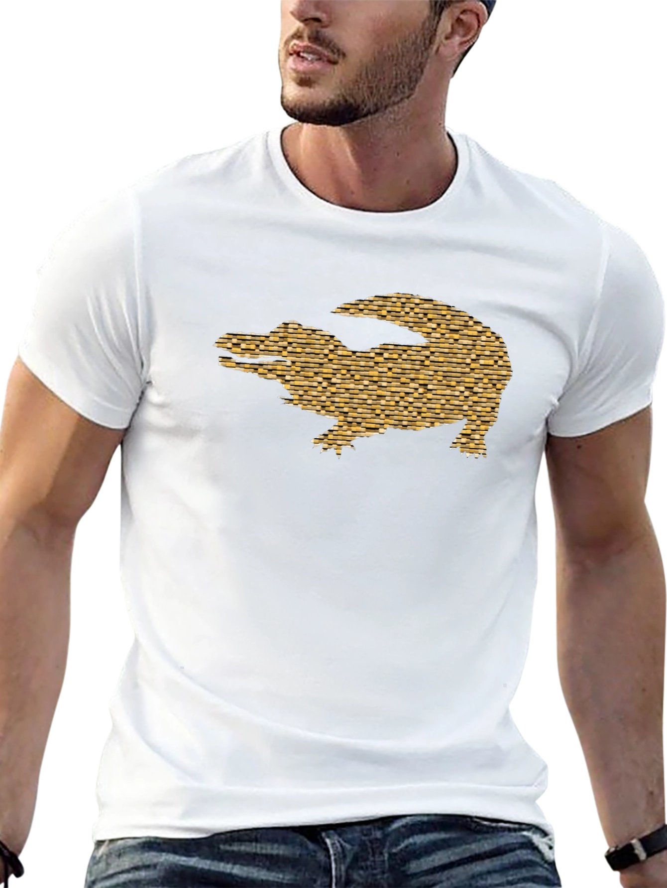 Alligator Brick Tee - Modern Graphic Print