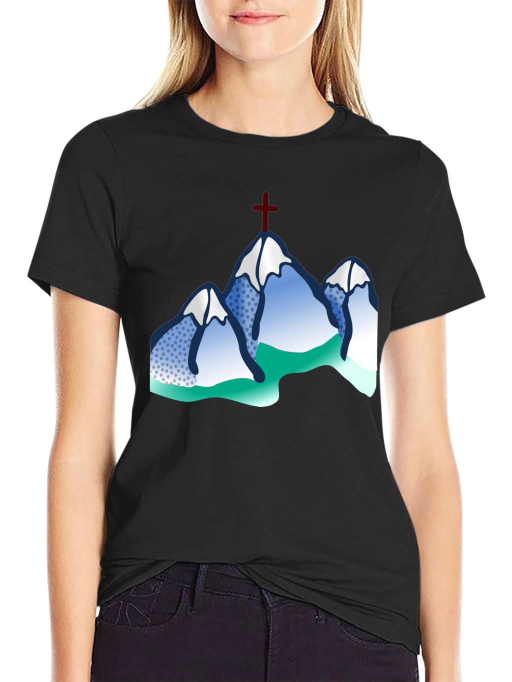 Mountain Cross Graphic Tee - Black