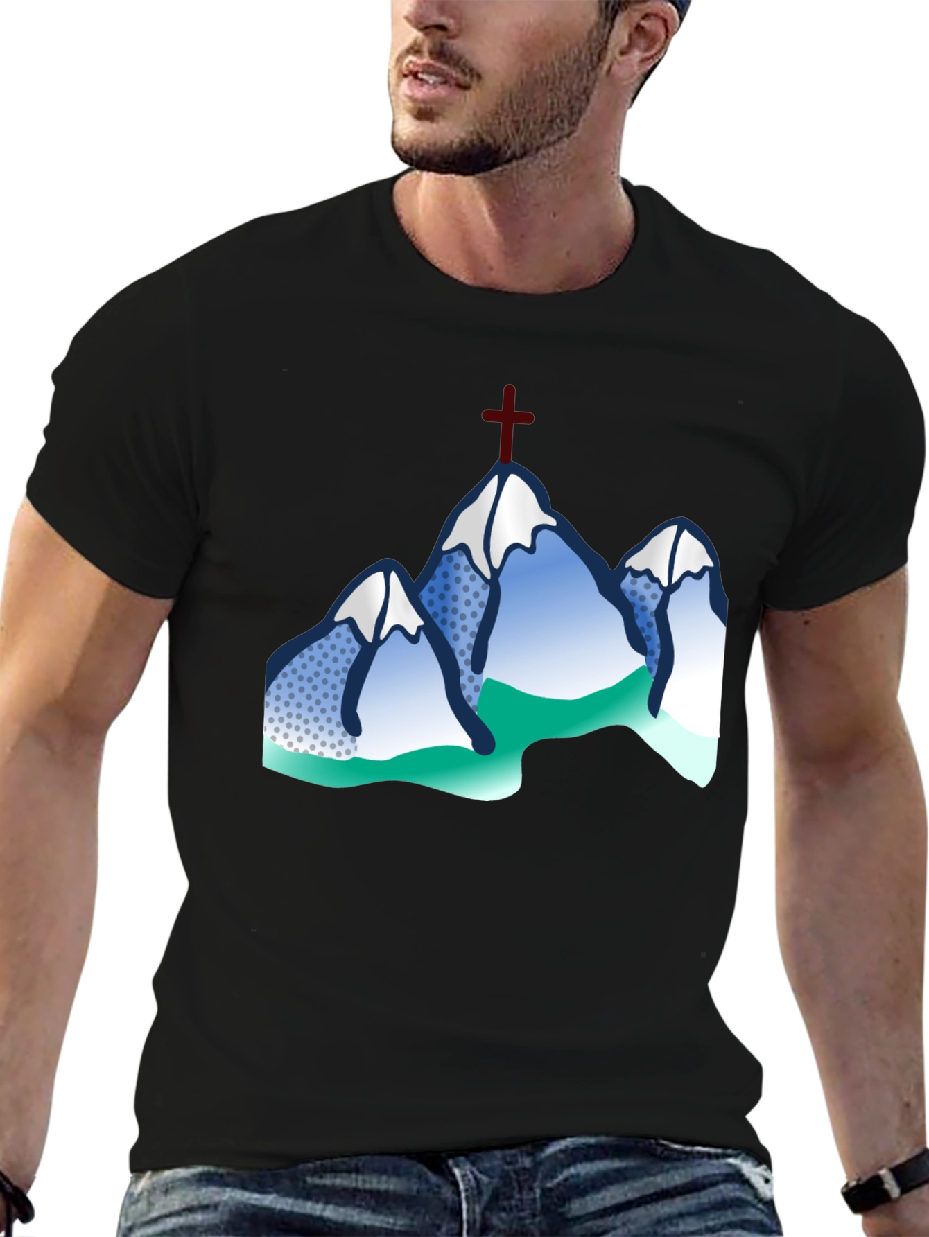 Mountain Cross Graphic Tee - Black