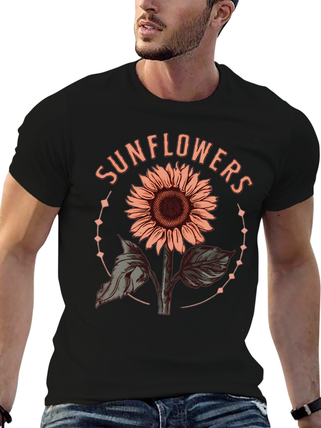 Sunflower Graphic Tee - Trendy Floral Design