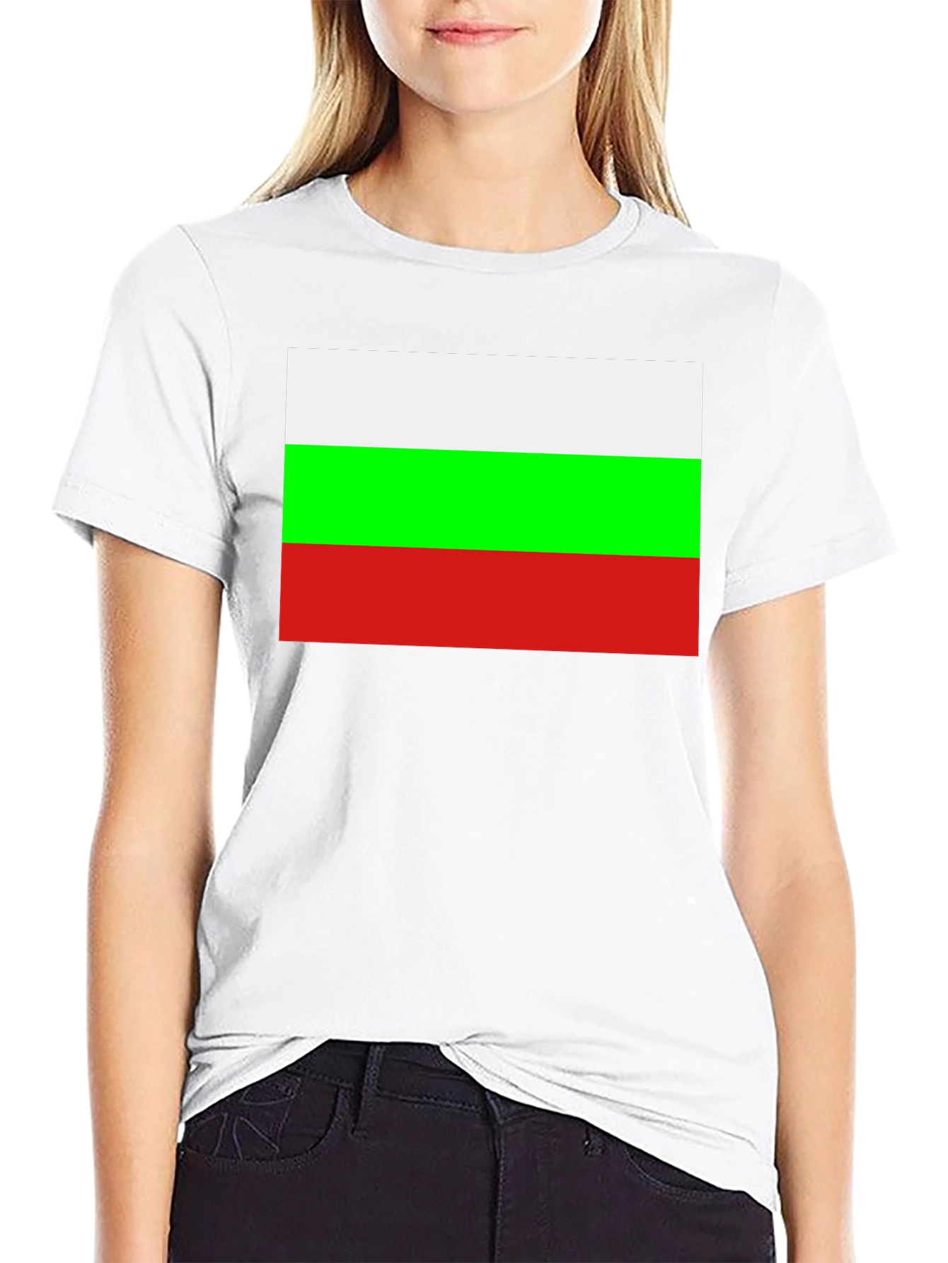 Bulgaria Flag Graphic Tee - Black Cotton T-Shirt