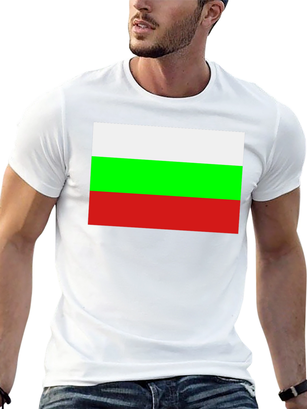Bulgaria Flag Graphic Tee - Black Cotton T-Shirt