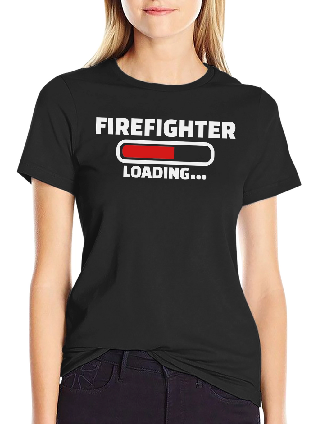 Firefighter Loading T-Shirt - Black Cotton Tee