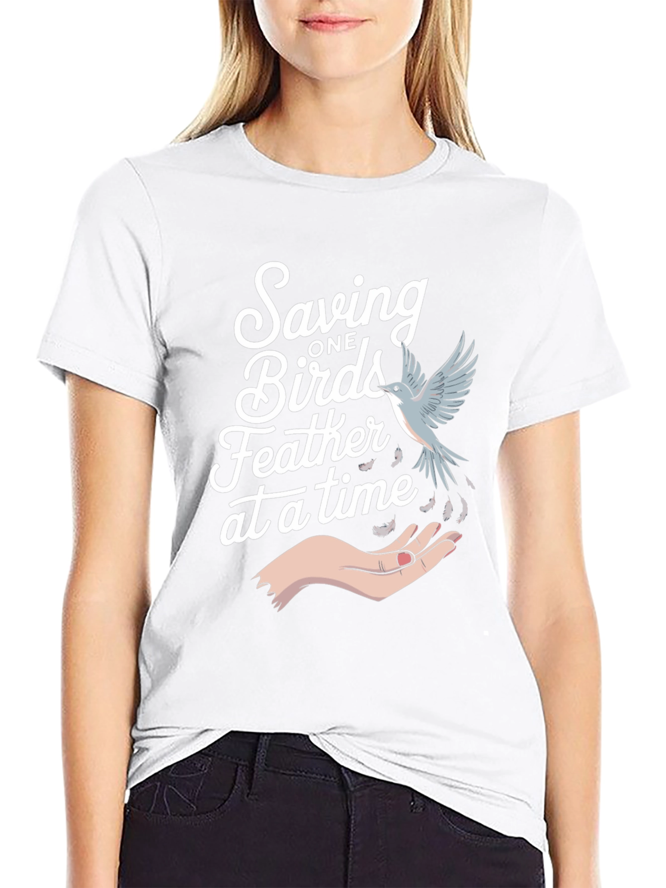 Saving Birds Graphic Tee - Eco-Friendly Bird Lover T-Shirt
