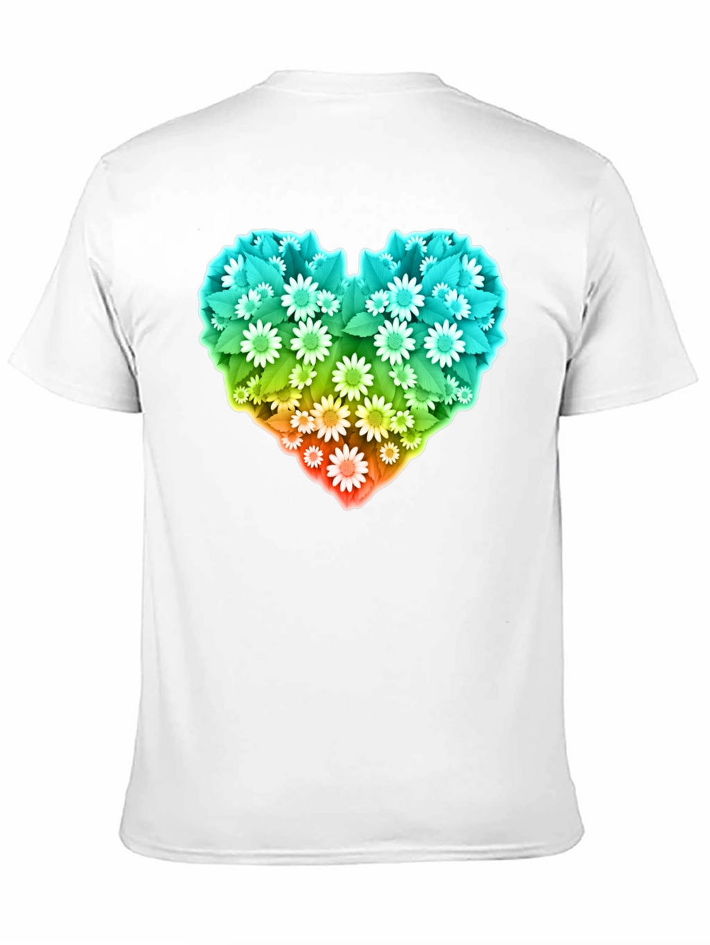 Floral Heart Graphic T-Shirt - Black