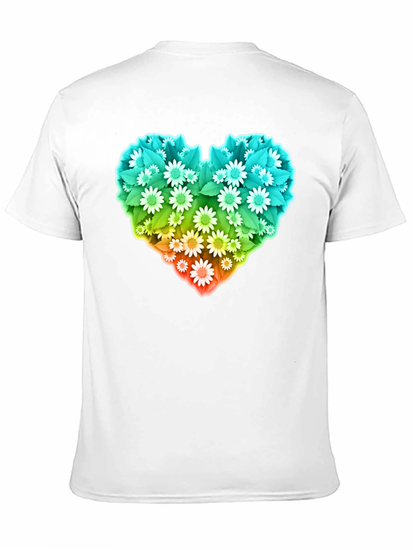 Floral Heart Graphic T-Shirt - Black