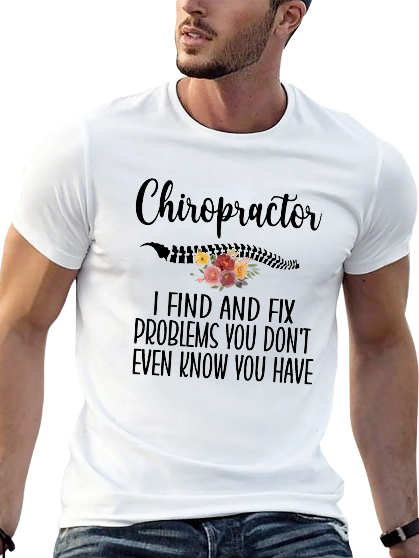 Chiropractor Floral Graphic T-Shirt
