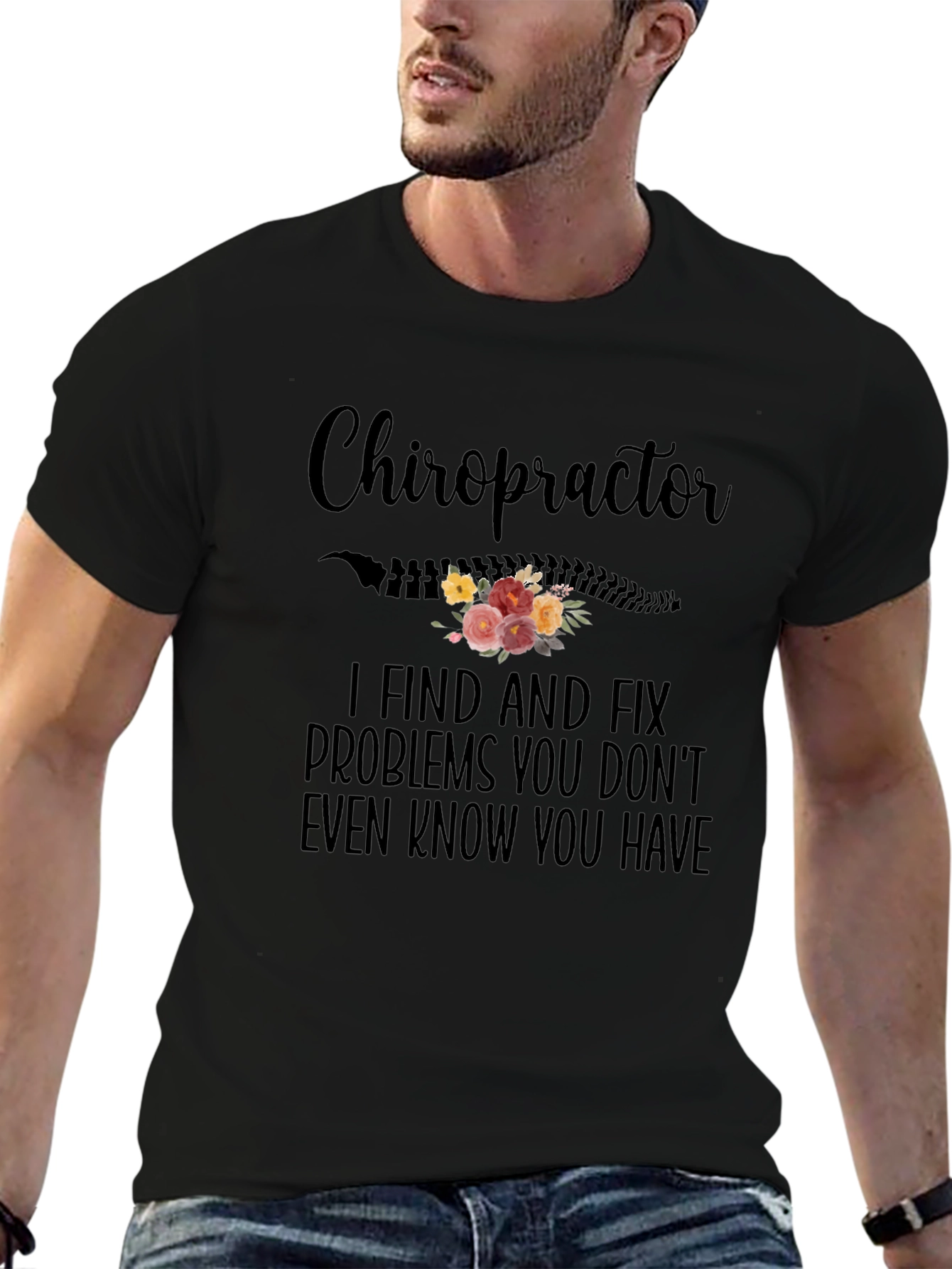 Chiropractor Floral Graphic T-Shirt