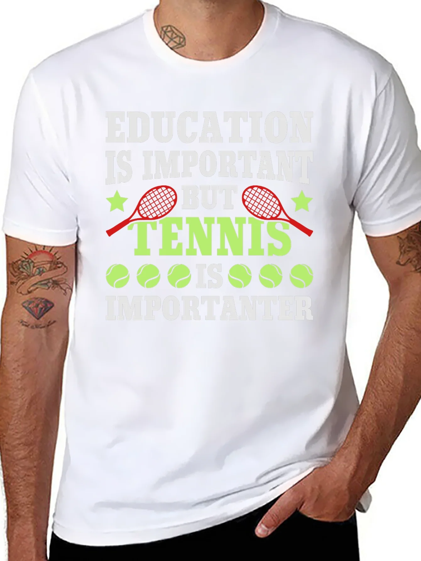 Education is Important Tennis is Importanter Graphic T-Shirt