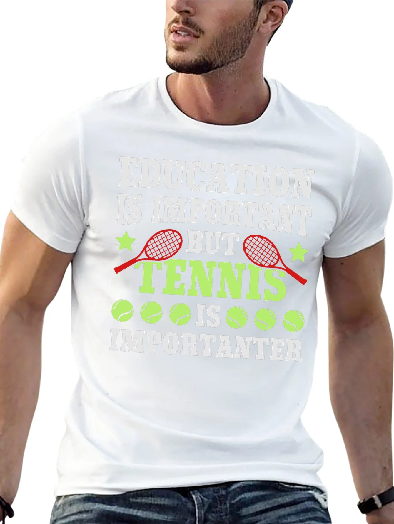 Education is Important Tennis is Importanter Graphic T-Shirt