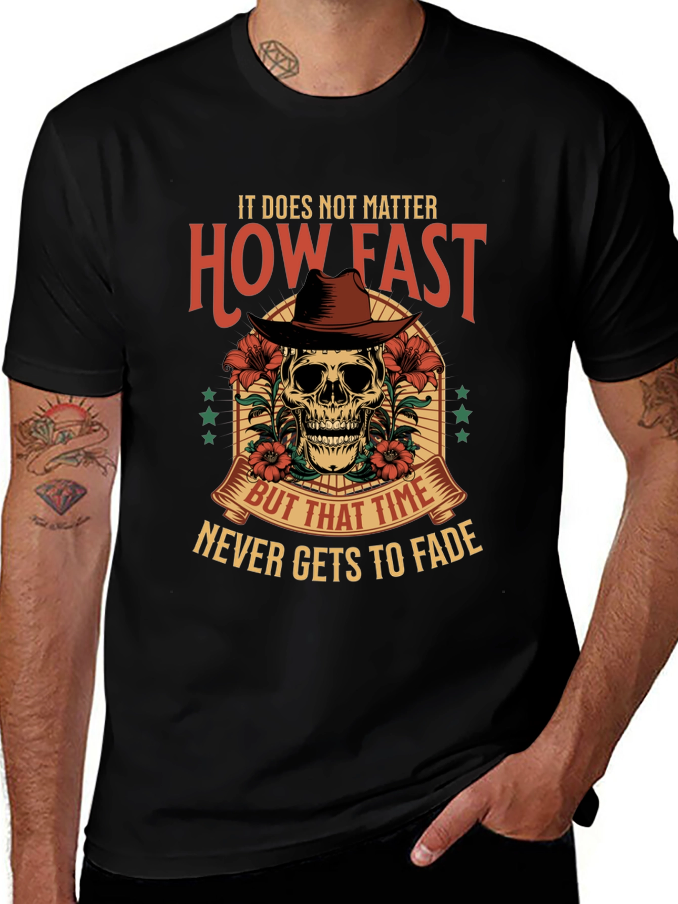 Skull Cowboy Graphic Tee - Time Never Fades