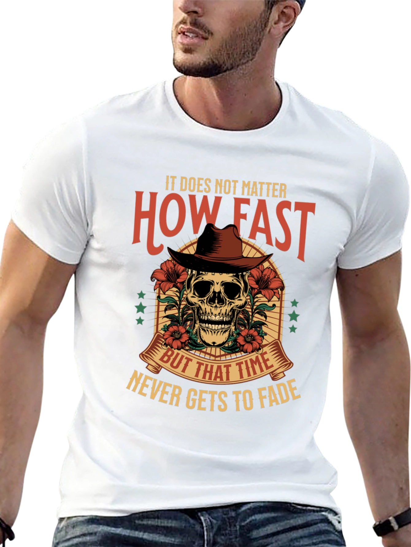 Skull Cowboy Graphic Tee - Time Never Fades