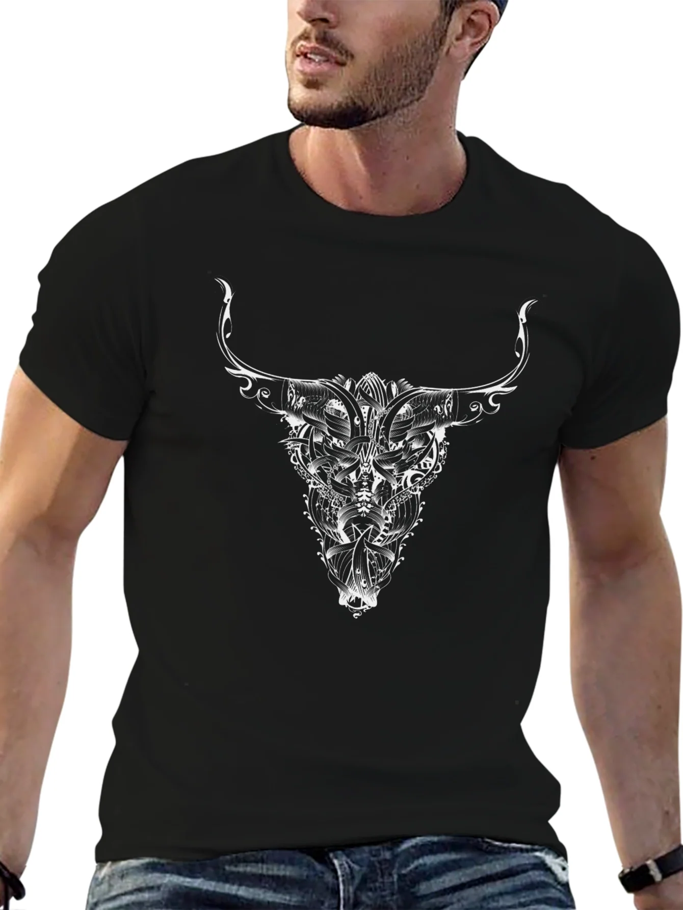 Black Bull Graphic Tee - Edgy Design
