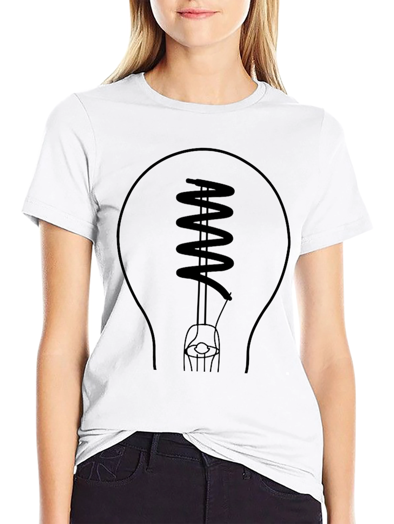 Lightbulb Graphic Tee - Black Cotton Comfort