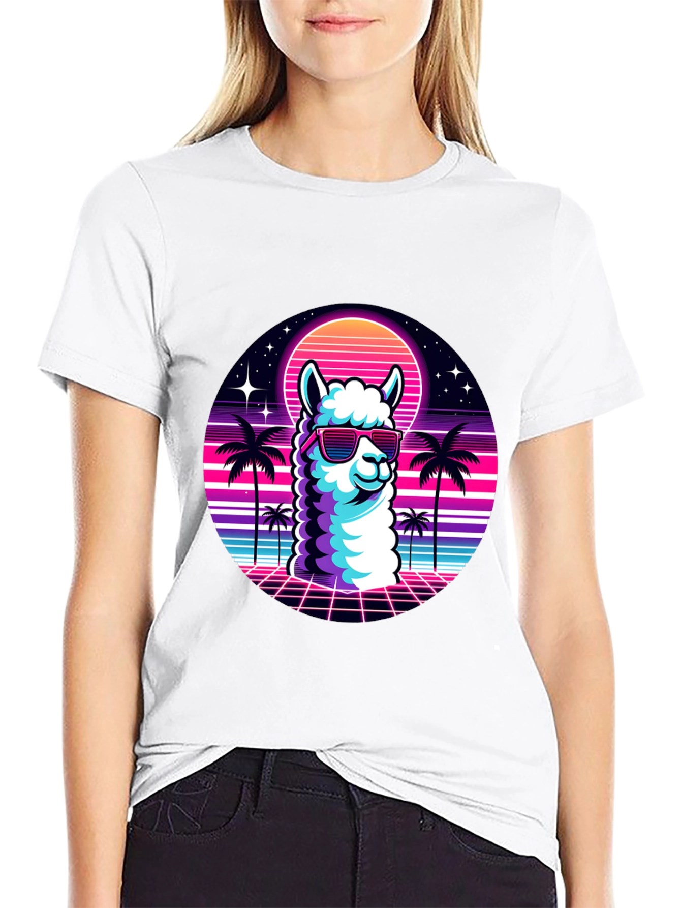 Retro Llama T-Shirt - 80s Vibes
