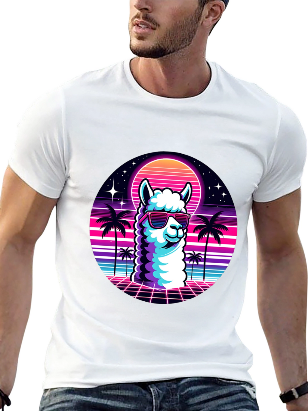 Retro Llama T-Shirt - 80s Vibes