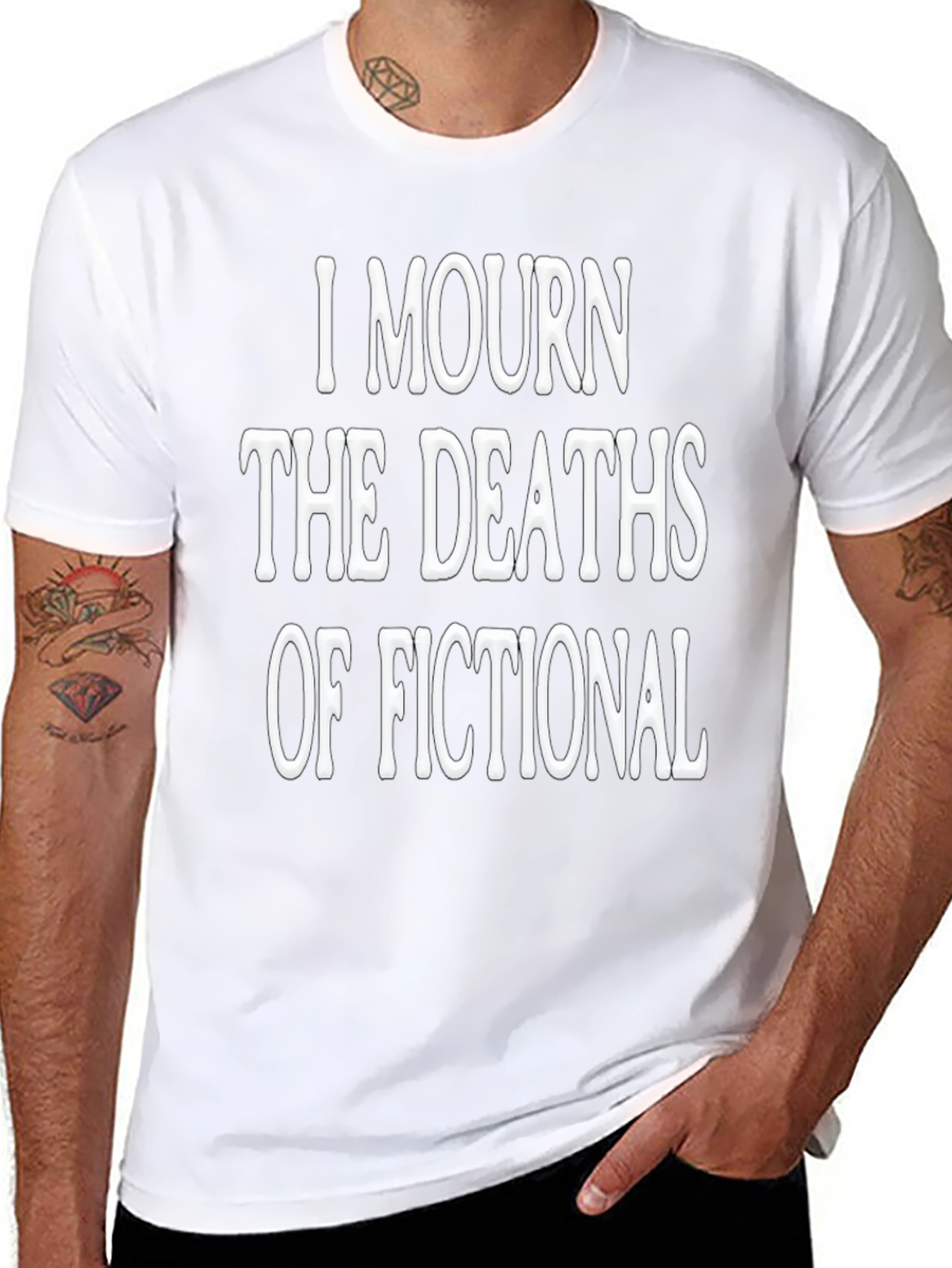 I Mourn Fictional Deaths Black Graphic Tee