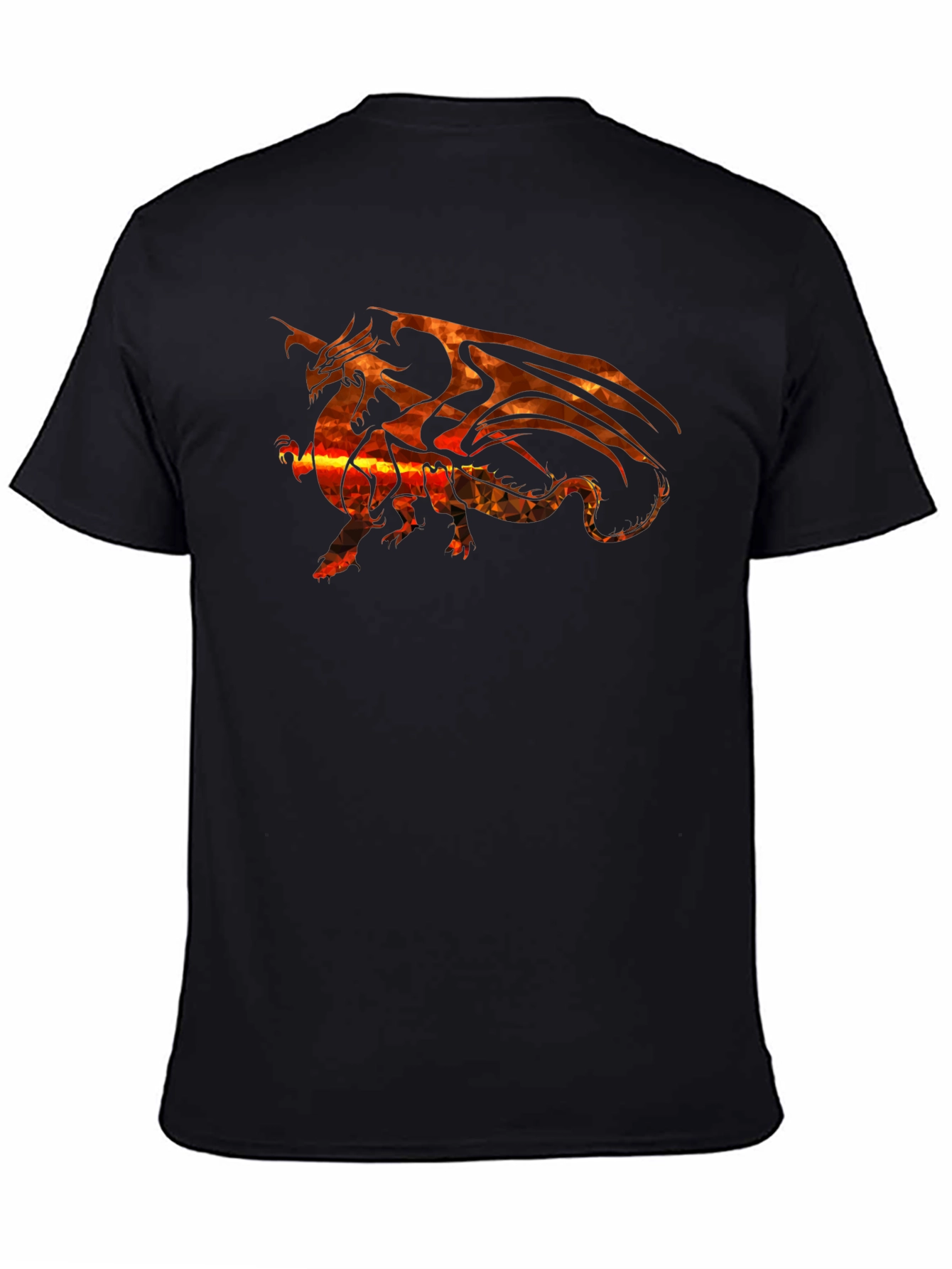 Fiery Dragon Graphic T-Shirt - Black Cotton Tee